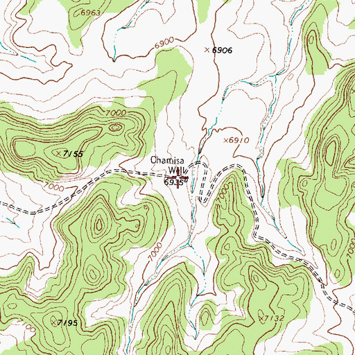 Topographic Map of Chamisa Well, NM