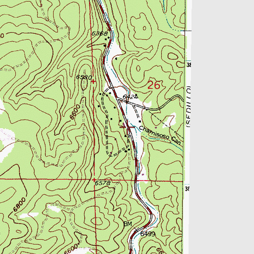 Topographic Map of Chamisoso Canyon, NM