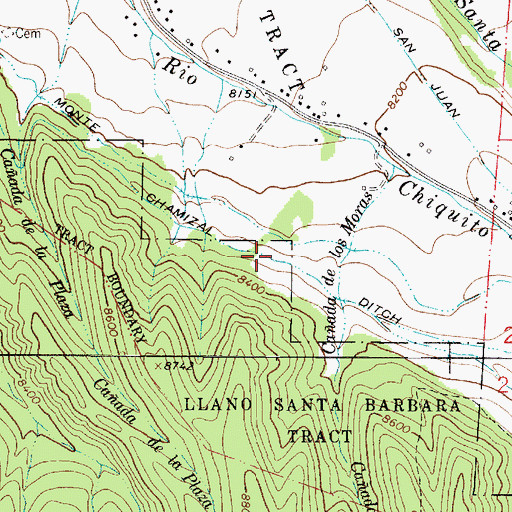 Topographic Map of Chamizal Ditch, NM