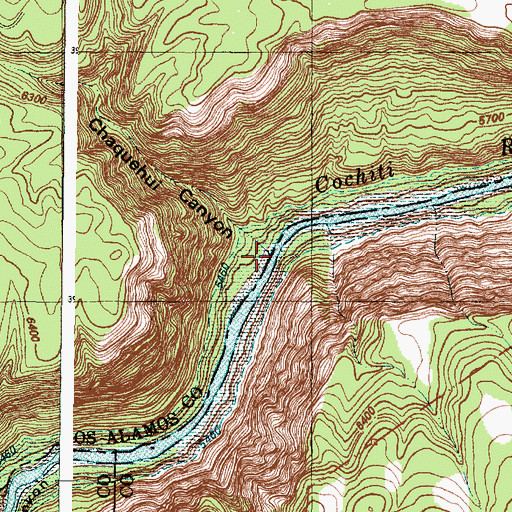Topographic Map of Chaquehui Canyon, NM
