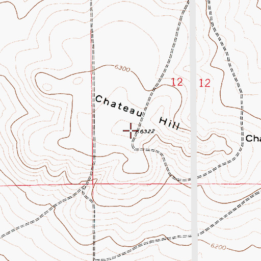 Topographic Map of Chateau Hill, NM