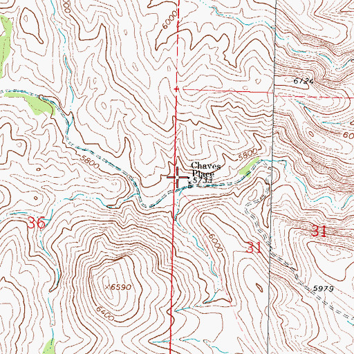 Topographic Map of Chaves Place, NM