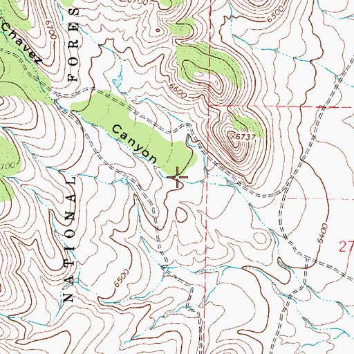 Topographic Map of Chavez Canyon, NM
