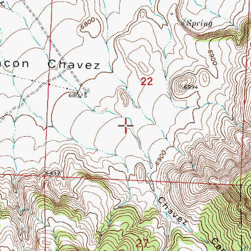Topographic Map of Chavez Canyon, NM