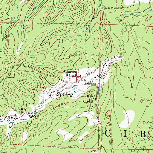 Topographic Map of Chavez Ranch (historical), NM