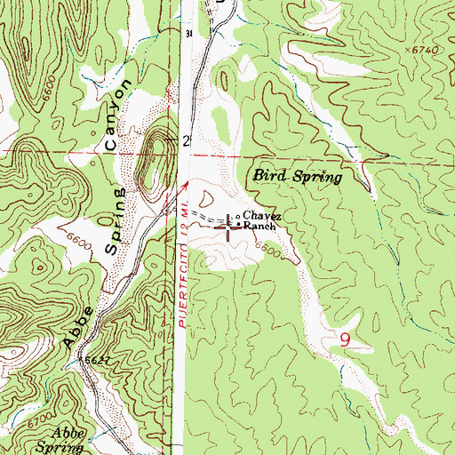 Topographic Map of Chavez Ranch, NM