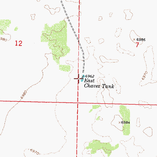 Topographic Map of East Chavez Tank, NM