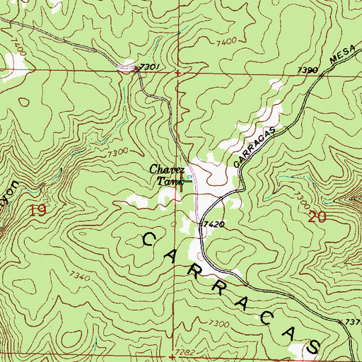 Topographic Map of Chavez Tank, NM