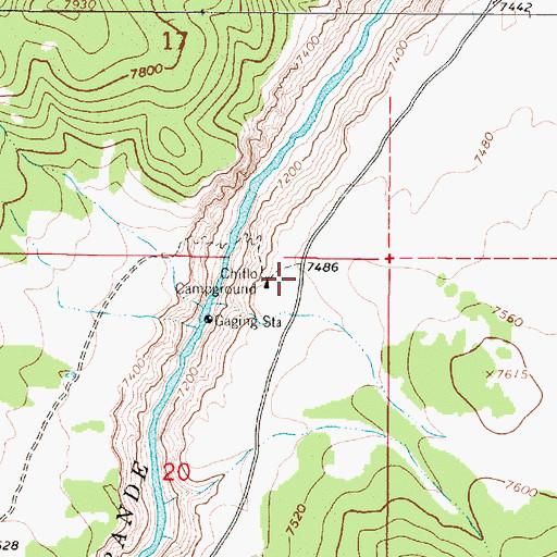 Topographic Map of Chiflo Campground, NM