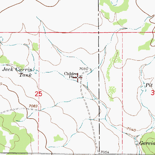 Topographic Map of Childres Place, NM