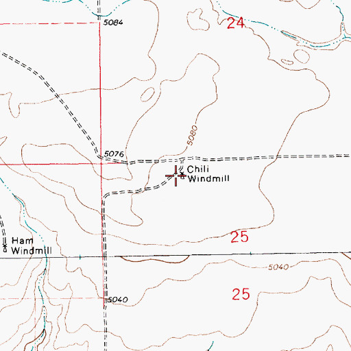 Topographic Map of Chili Windmill, NM