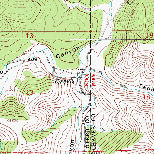 Topographic Map of Chimney Canyon, NM