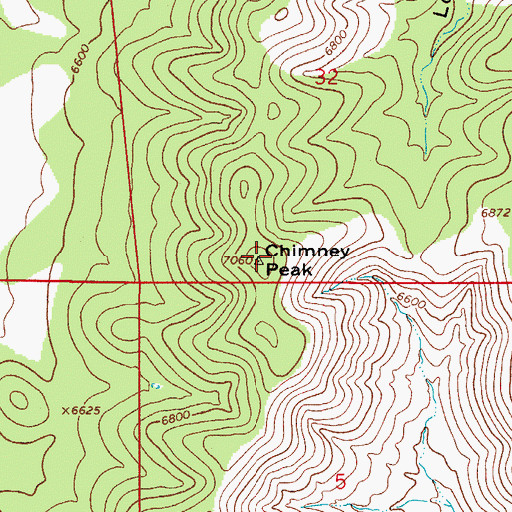 Topographic Map of Chimney Peak, NM