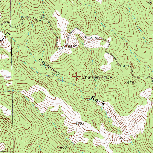 Topographic Map of Chimney Rock, NM