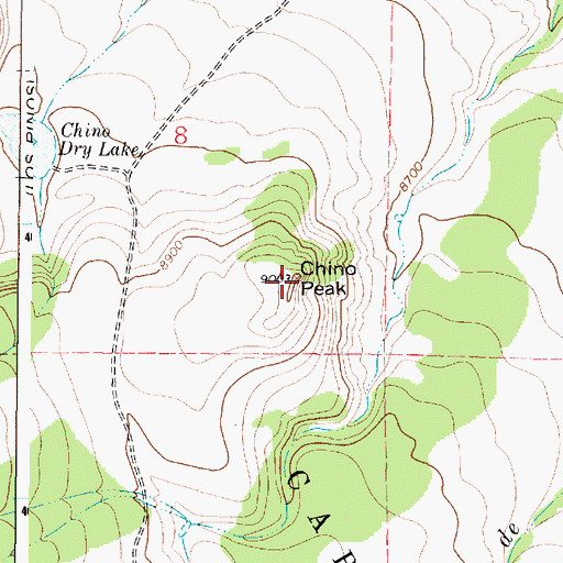 Topographic Map of Chino Peak, NM
