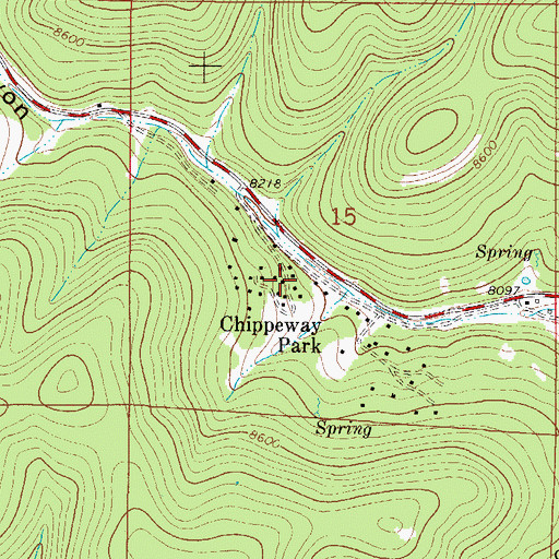 Topographic Map of Chippeway Park, NM