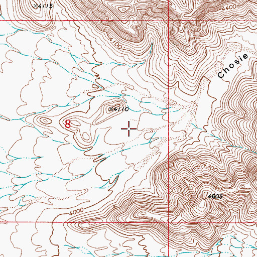 Topographic Map of Chosie Canyon, NM