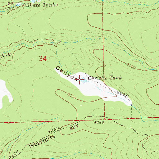 Topographic Map of Christie Tank, NM
