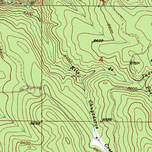 Topographic Map of Chupaderos Creek, NM