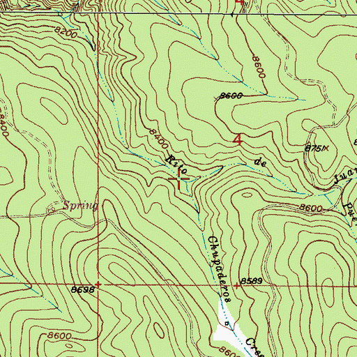 Topographic Map of Chupaderos Creek, NM