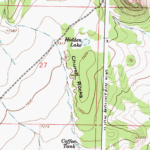Topographic Map of Church Rocks, NM