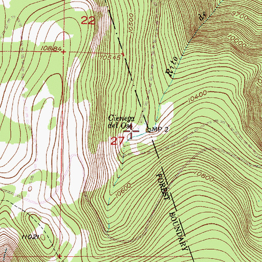 Topographic Map of Cienega del Oso, NM