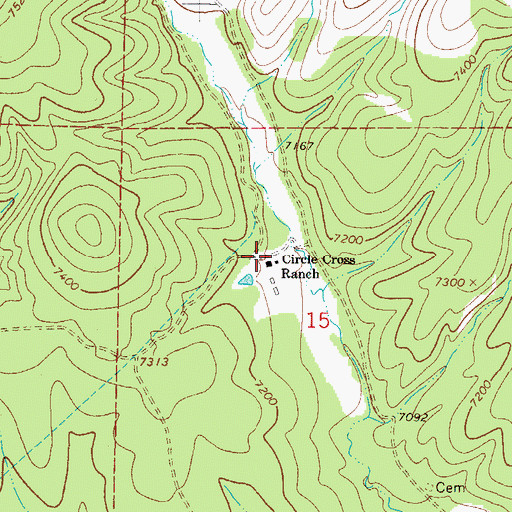 Topographic Map of Circle Cross Ranch, NM