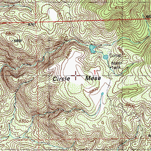 Topographic Map of Circle Mesa, NM