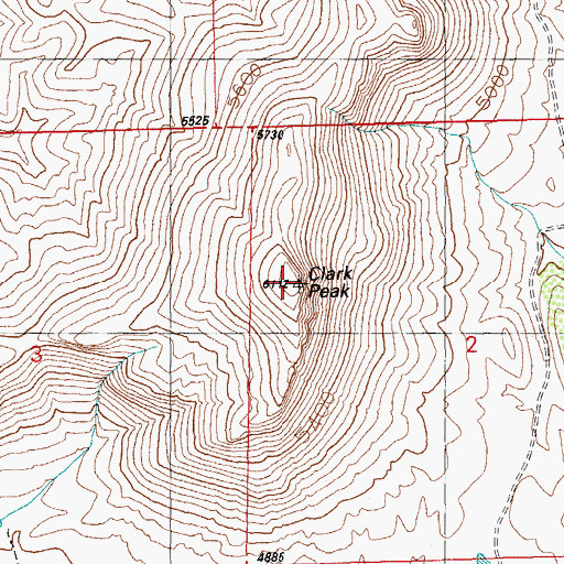 Topographic Map of Clark Peak, NM
