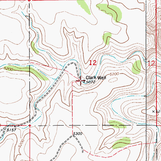 Topographic Map of Clark Well, NM