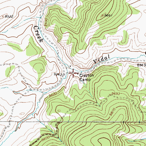 Topographic Map of Clayton Camp, NM