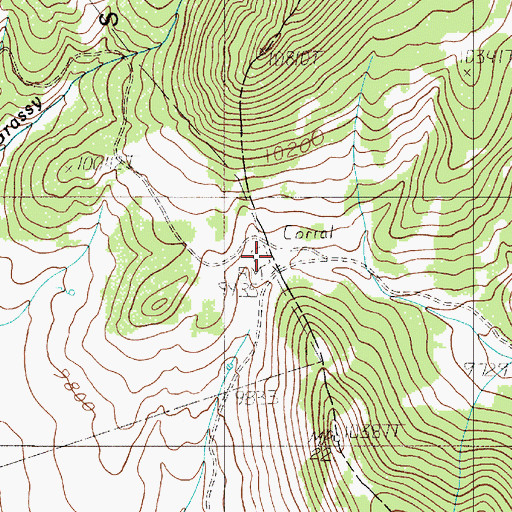 Topographic Map of Clayton Corral, NM