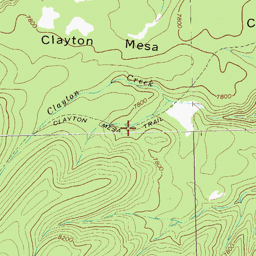 Topographic Map of Clayton Mesa Trail, NM