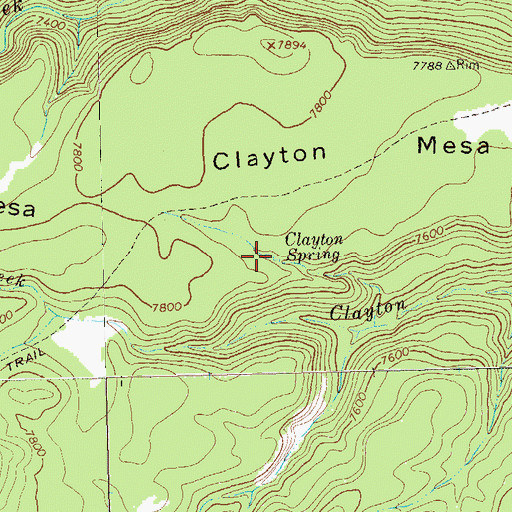 Topographic Map of Clayton Spring, NM