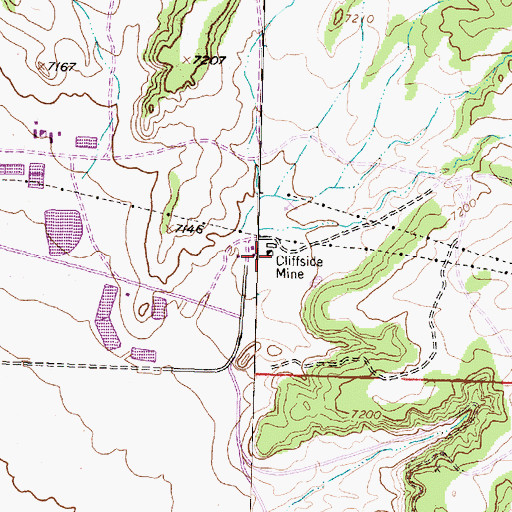 Topographic Map of Cliffside Mine, NM