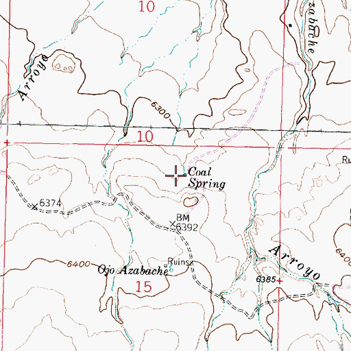 Topographic Map of Coal Spring, NM