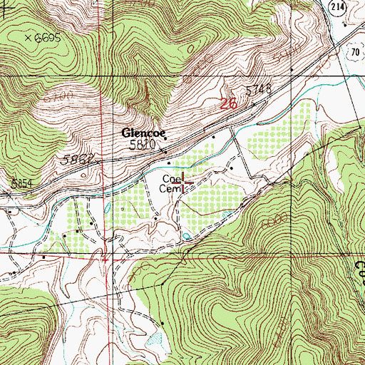 Topographic Map of Coe Cemetery, NM