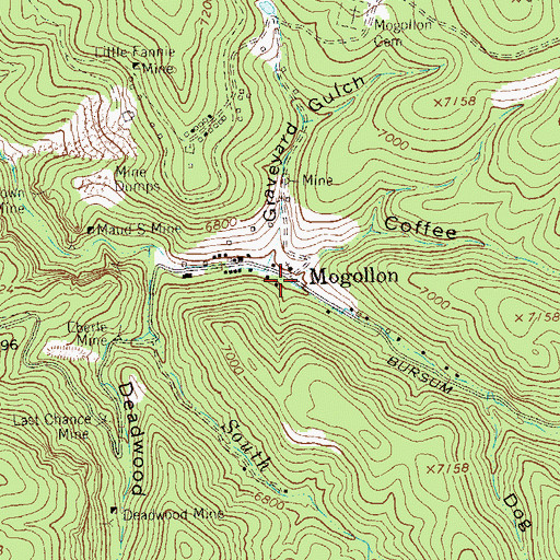 Topographic Map of Coffee Gulch, NM