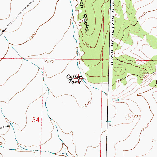 Topographic Map of Coffee Tank, NM