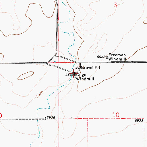 Topographic Map of Cogo Windmill, NM