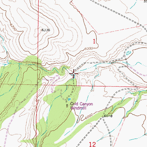Topographic Map of Cold Spring Canyon, NM