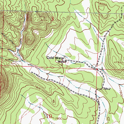 Topographic Map of Cold Water Well, NM