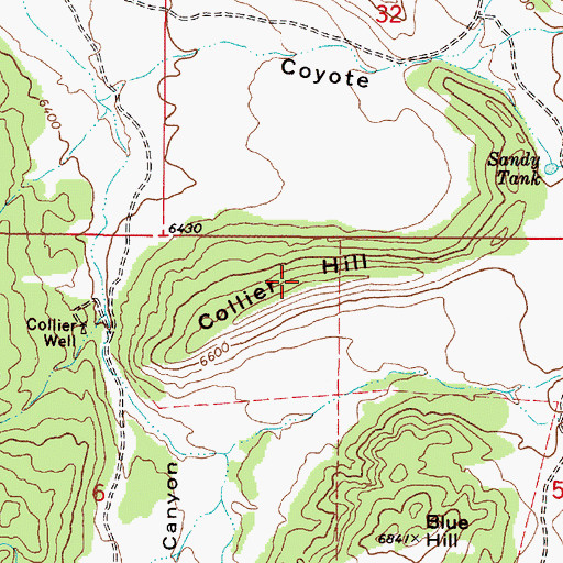 Topographic Map of Collier Hill, NM