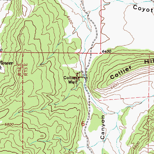 Topographic Map of Collier Well, NM