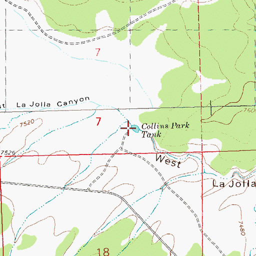 Topographic Map of Collins Park Tank, NM