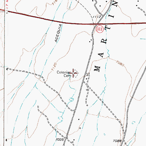 Topographic Map of Colonias Cemetery, NM
