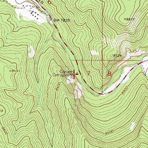 Topographic Map of Comales Campground, NM
