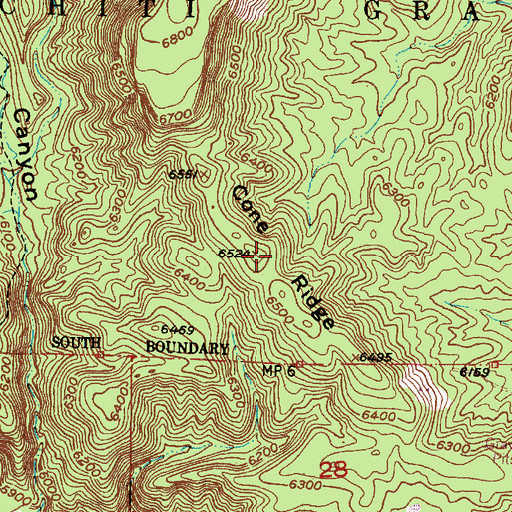 Topographic Map of Cone Ridge, NM