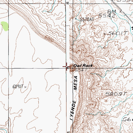 Topographic Map of Owl Rock, AZ
