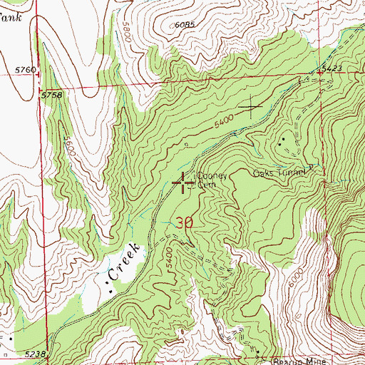 Topographic Map of Cooney Cemetery, NM